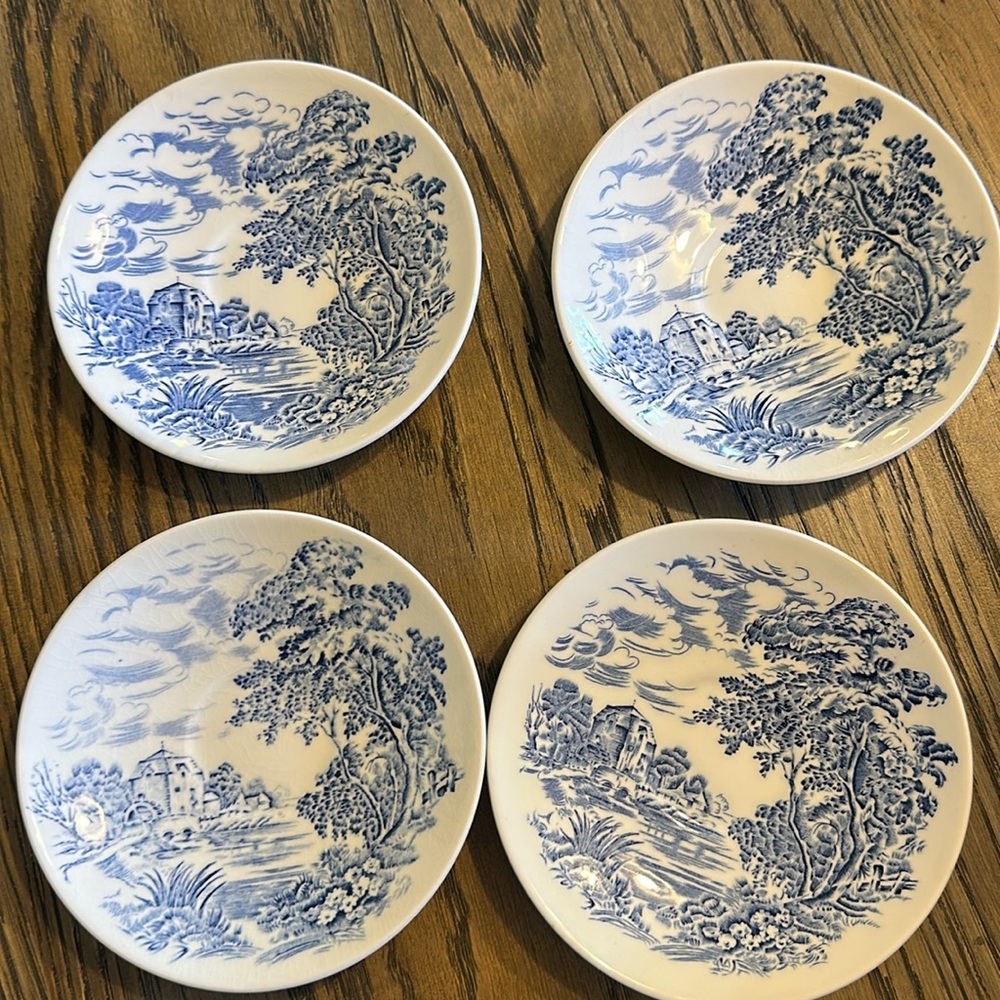 Wedgewood Countryside Blue White cup Saucer Wedgwood English Country